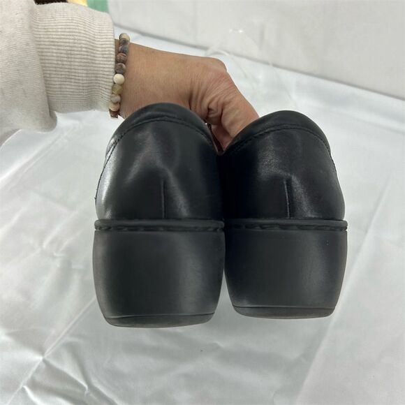 Clarks Women's Channing Essa Black Leather Clogs Size 10 Casual Shoes - Picture 5 of 10